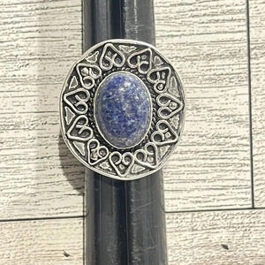Sterling silver 925 over bronze sodalite ring size 7.75